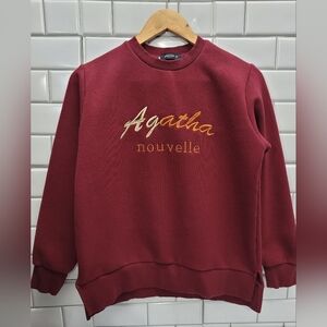 AGATHA PARIS Agatha Nouvelle Women’s Graphic Crew Neck Sweatshirt Color Burgundy